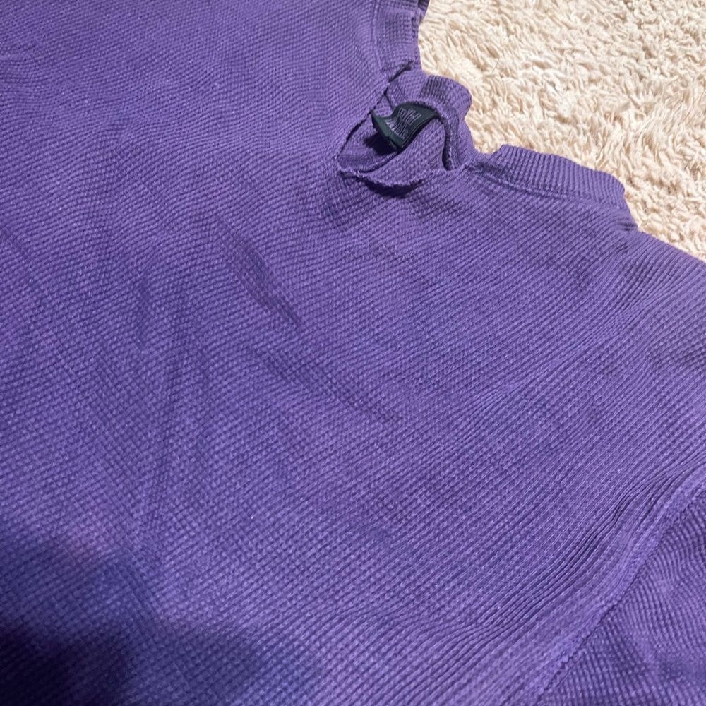 Wild Fable Purple Ribbed Polo Crop Top